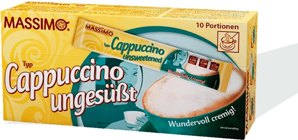 TSI Consumer Goods MASSIMO Cappuccino Unsweetened 160 Sticks Value Pack (16 boxes x 10 sticks á 12.5g) Instant Cappuccino