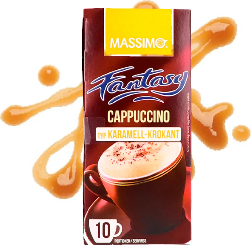 TSI Consumer Goods Massimo Fantasy Cappuccino Caramel Crunch 10 Sticks á 12.5g Instant coffee beverage powder with caramel flavor