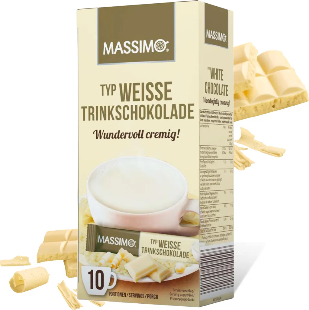 TSI Consumer Goods MASSIMO White Drinking Chocolate 10 Sticks x 25g Finest Selection
