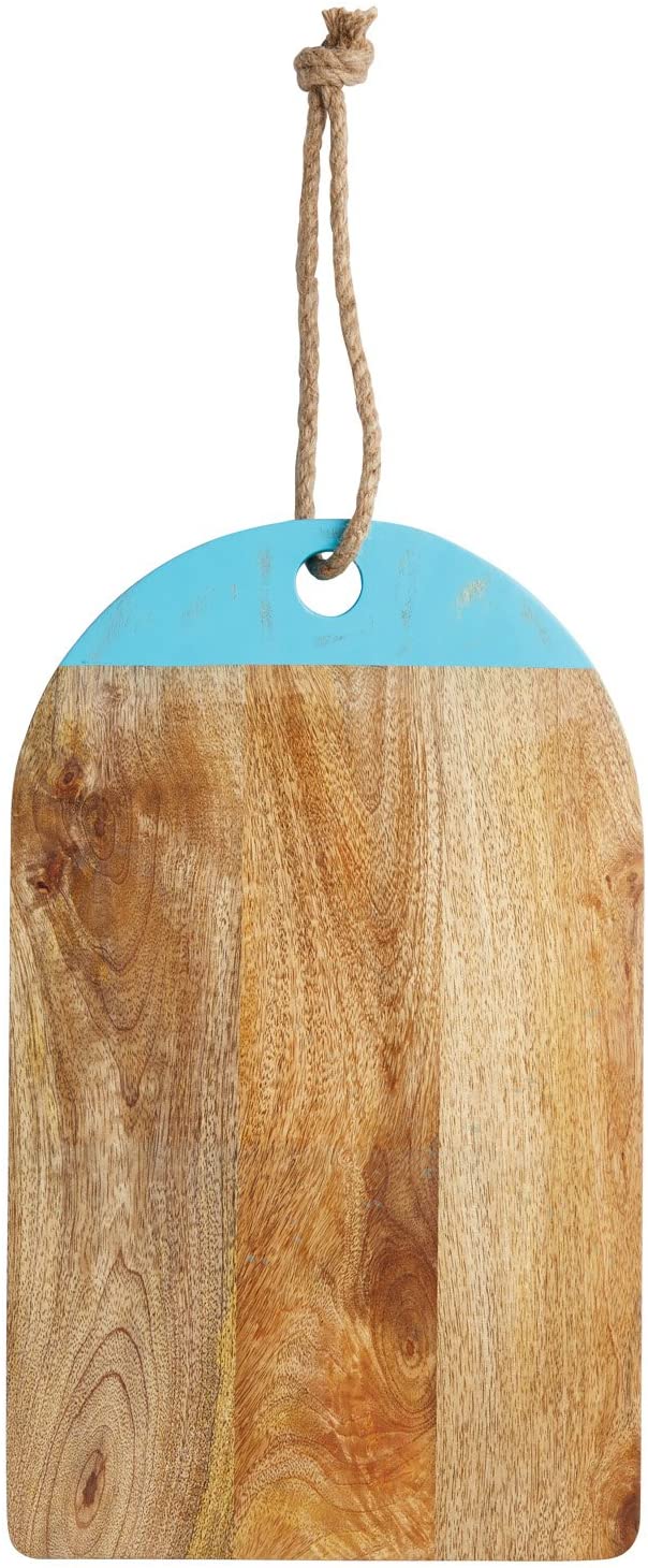 KitchenCraft Master Class 25 x 41 cm Rectangular Mango Wood/Painted Board, Blue