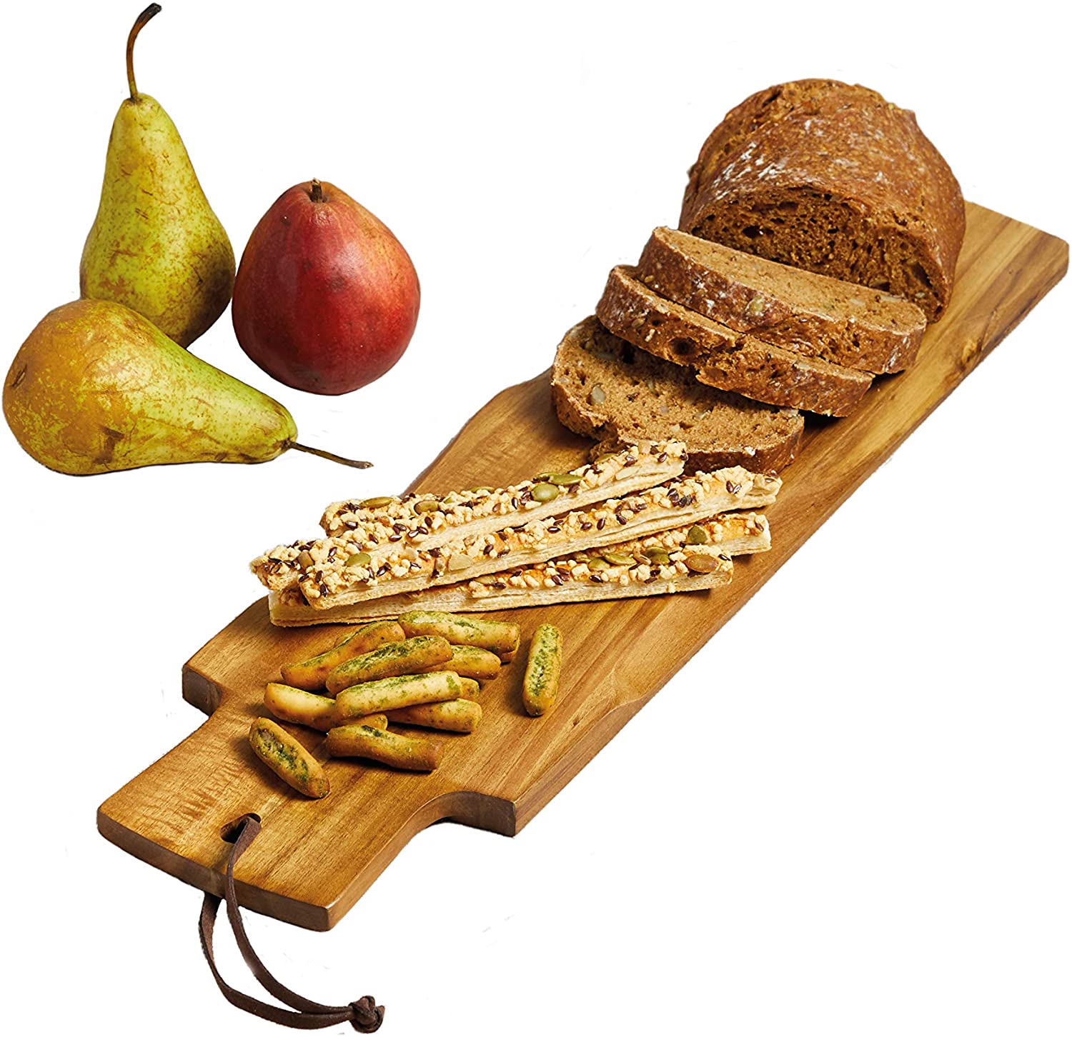 KitchenCraft Master Class Artesà Acacia Wood Baguette Board / Serving Plank, 48 x 13 cm (19\" x 5\")