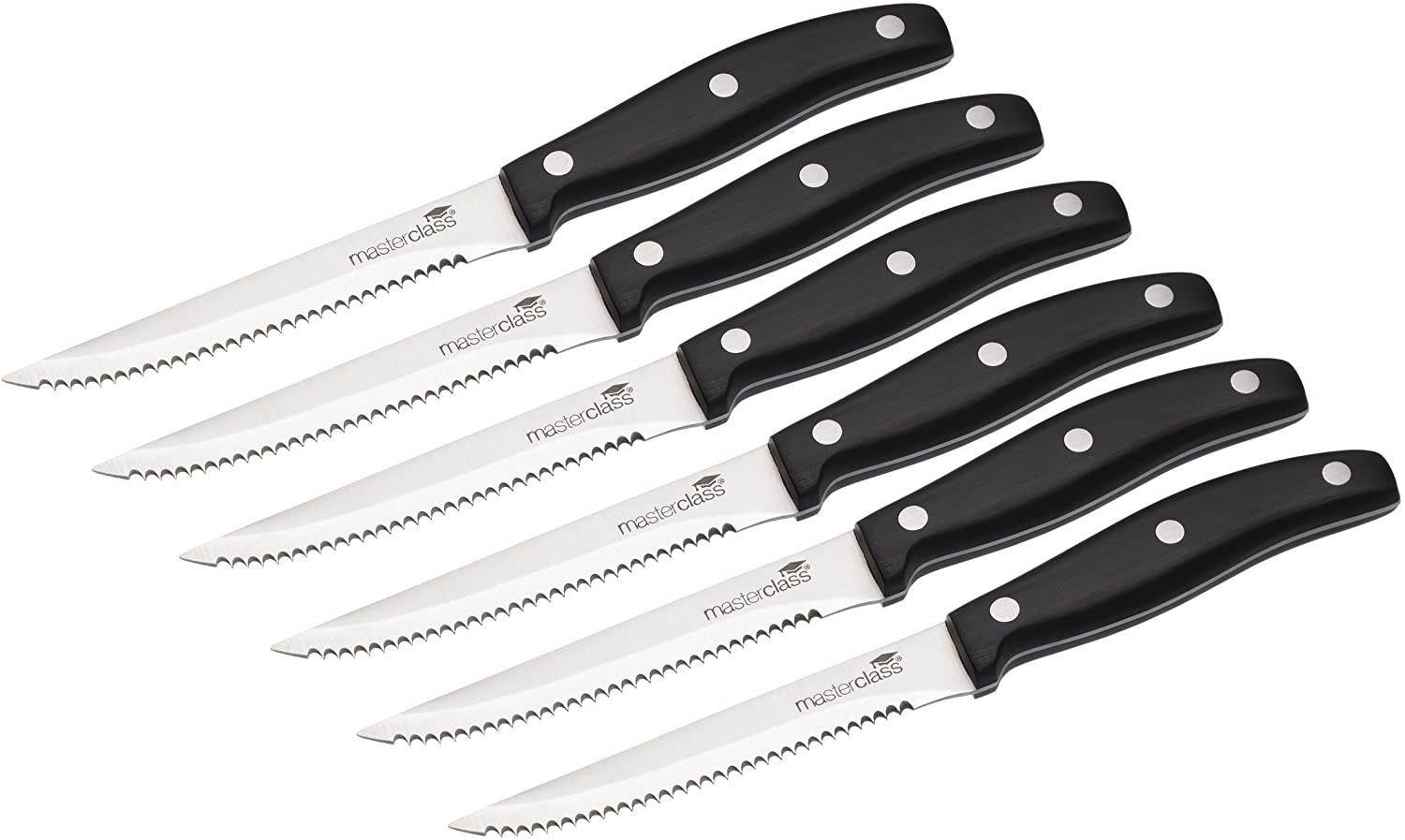 KitchenCraft Kitchen Craft MasterClass 6 11cm Deluxe Steak Knives with Corrosion Resistant Serrated Blades - Set of 6