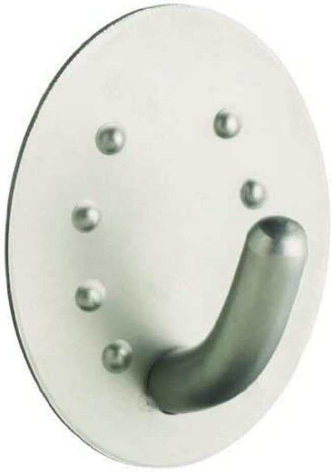 KitchenCraft Master Class Large Round Adhesive Stainless Steel Wall Hook, 6 x 4.5 cm (2.5\" x 2\")