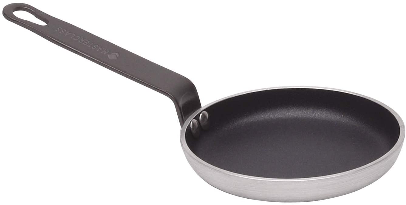 KitchenCraft Master Class Professional Heavy Duty Aluminium Mini Frying Pan / Blini Pan, 12 cm (4.5\")