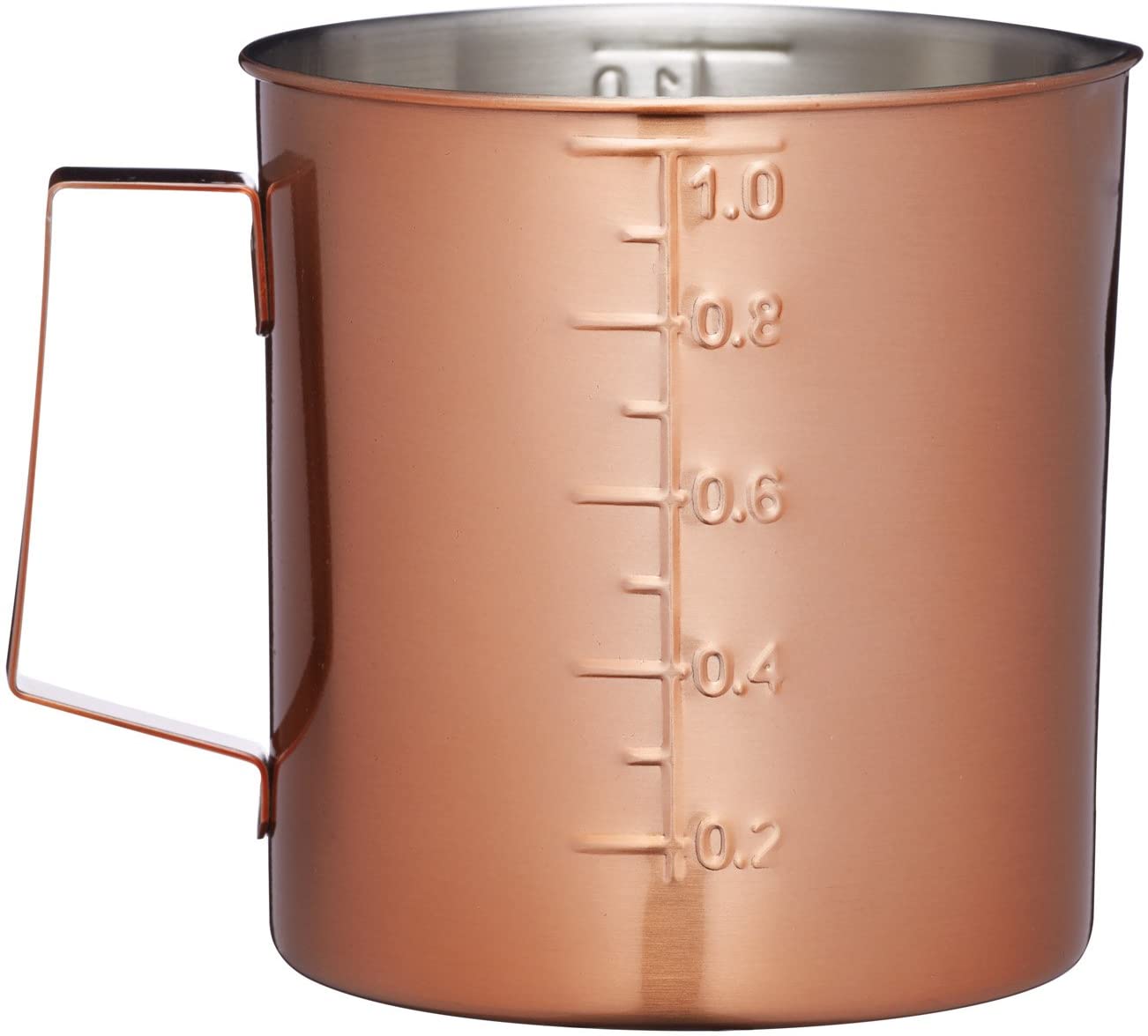 KitchenCraft Master Class Stainless Steel Measuring Jug, 1 Litre (35 fl oz) - Copper Finish