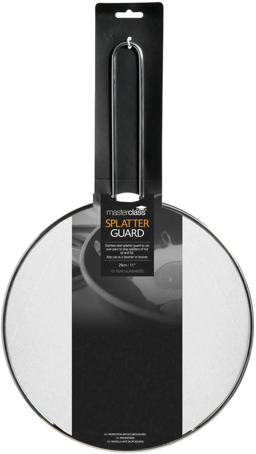 KitchenCraft Master Class Stainless Steel Splatter Guard, 29 cm (11\")