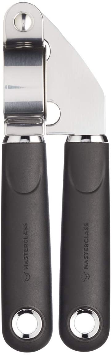 KitchenCraft MasterClass MCSGNWGP Garlic Press with Soft Grip Stainless Steel, Black