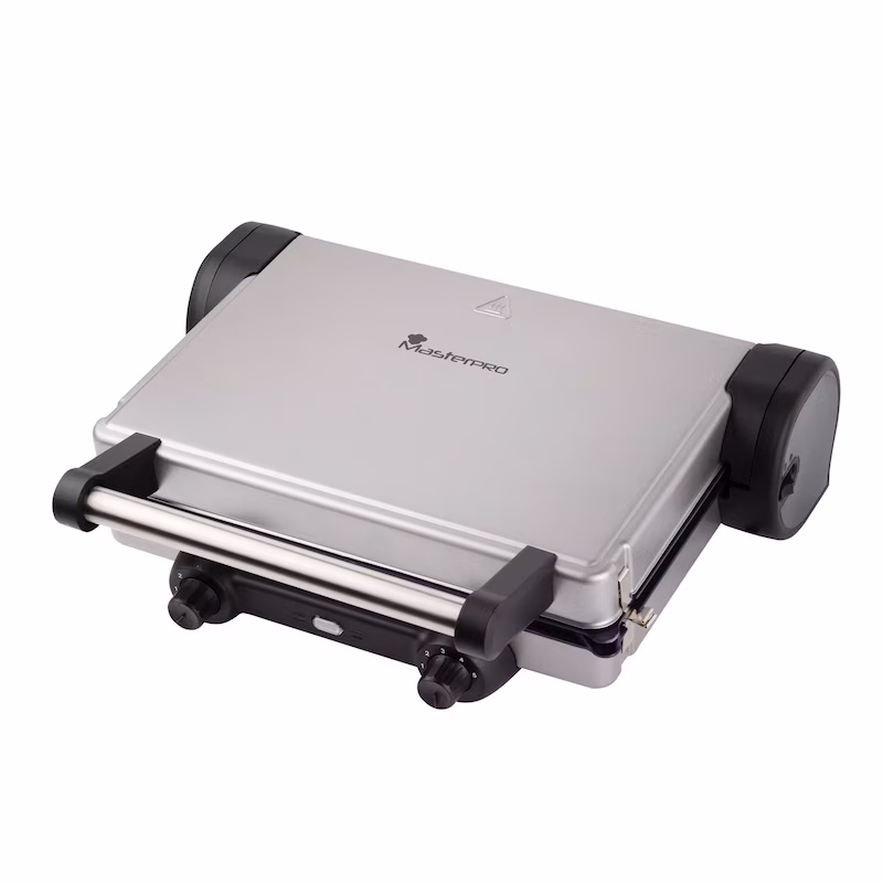 Masterpro - Foodies non-stick electric grill with a 12 x 32 x 40 cm grill surface, 2200 W, made of stainless steel and ABS, with 3 functions
