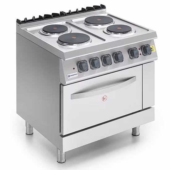Mastro 700 series cooking range / electric stove on static electric oven GN 2/1, 4 round plates