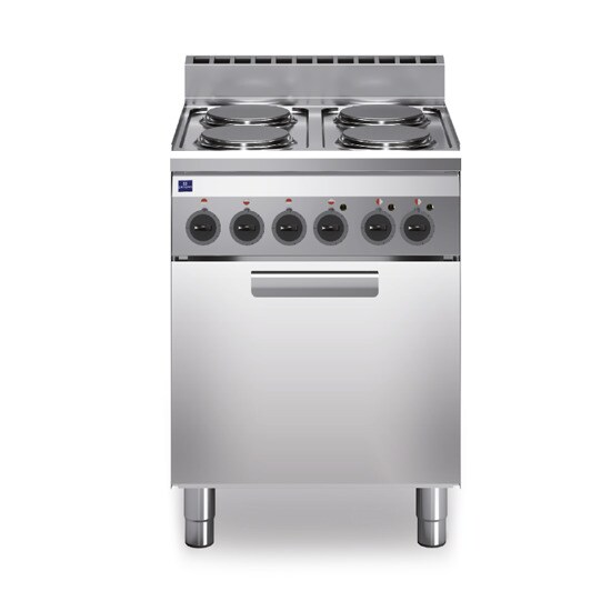 Mastro Cook&Snack electric cooker, 4 burners, 1 electric convection oven with electric grill, 600 x 600 x 850 mm