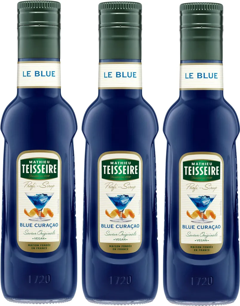 Mathieu Teisseire Drink Syrup Blue Curacao 0.25L (pack of 3)
