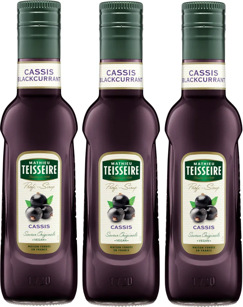 Mathieu Teisseire Drink Syrup Cassis 0.25L (pack of 3)