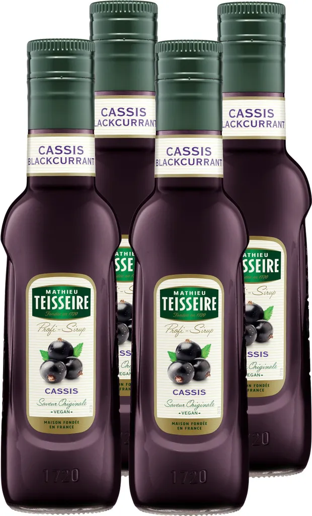 Mathieu Teisseire Drink Syrup Cassis 0.25L (pack of 4)
