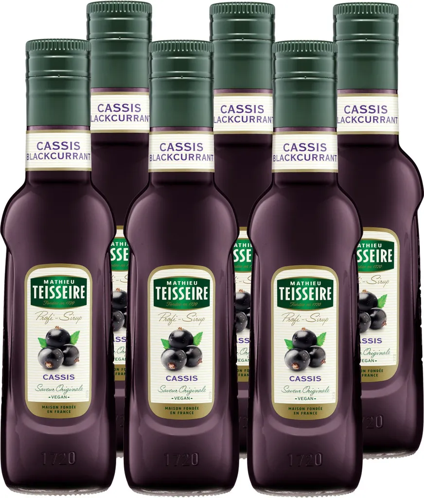 Mathieu Teisseire Drink Syrup Cassis 0.25L (pack of 6)