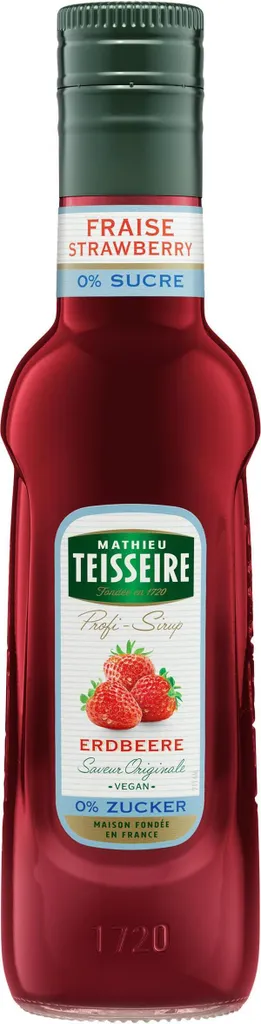 Mathieu Teisseire Beverage Syrup Strawberry 0% Sugar 0.25L (Pack of 1)