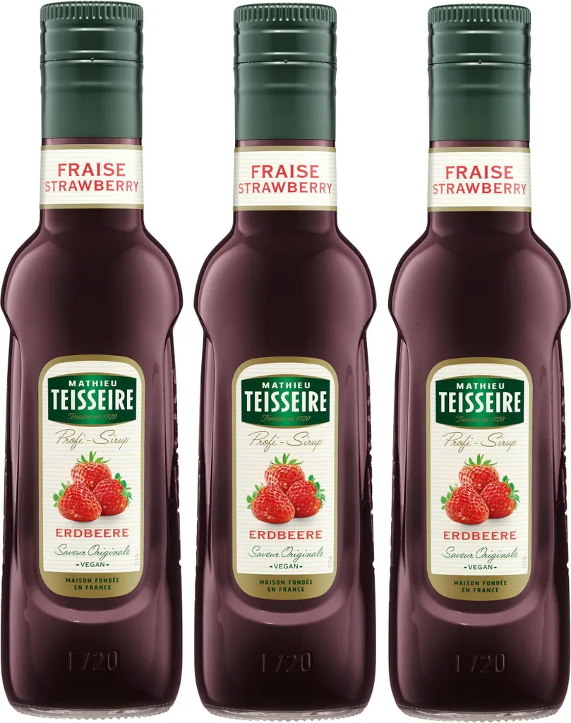 Mathieu Teisseire Drink Syrup Strawberry 0.25L (Pack of 3)