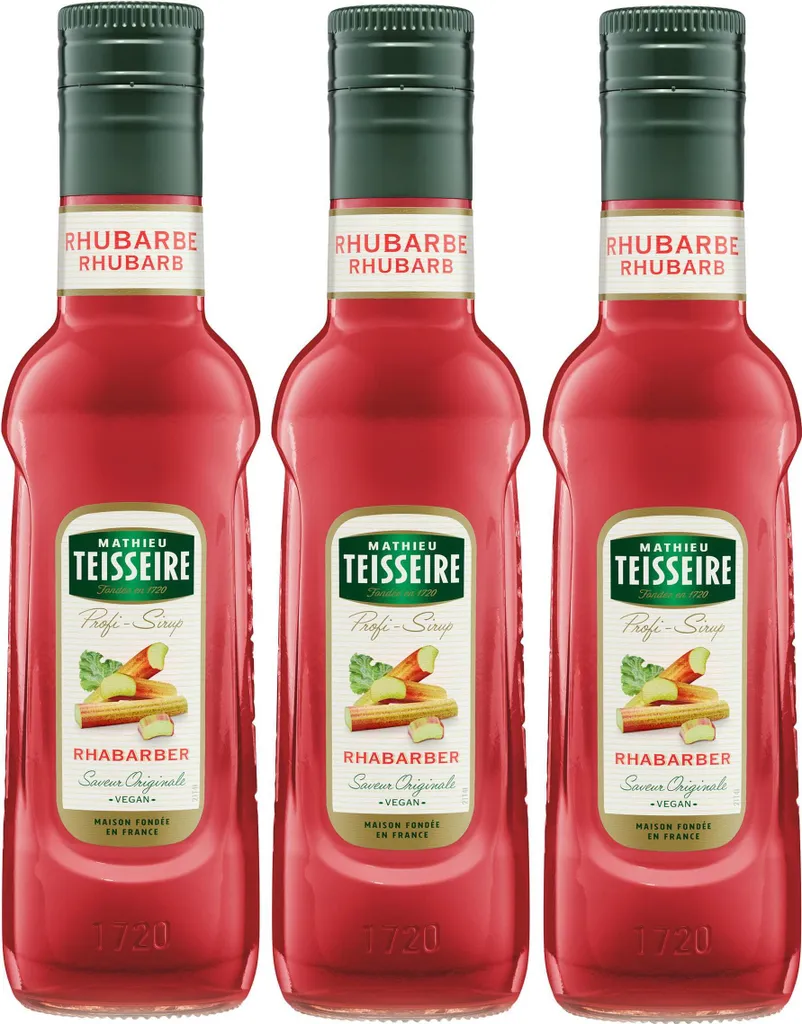 Mathieu Teisseire Drink Syrup Rhubarb 0.25L (pack of 3) 250 ml