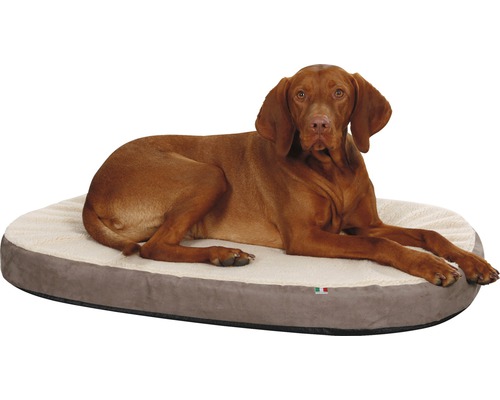 KERBL memory foam oval mattress 72x52 cm grey-beige