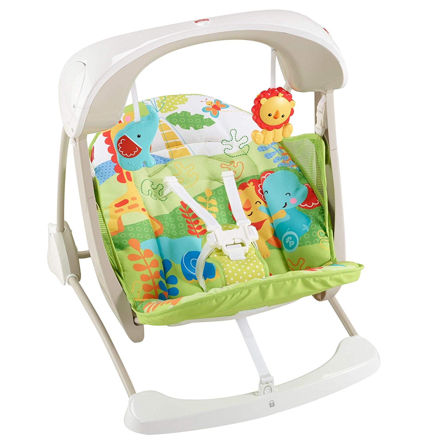 Fisher Price Mattel Fisher-Price Ccn92 2 In 1 Infant Rain Forest Design With 6 Speed 10 