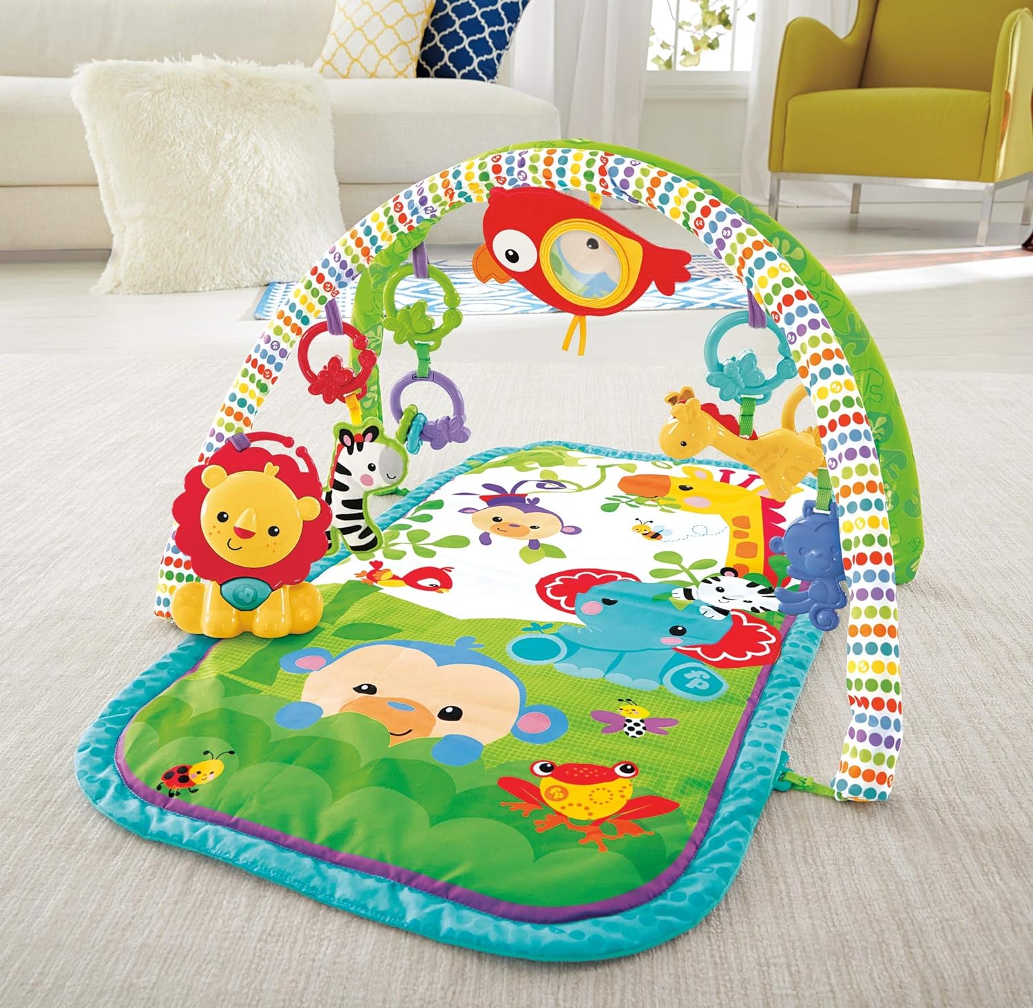 Fisher Price Mattel Fisher-Price Rainforest Chp85 Friends Play Mat, 3 In 1