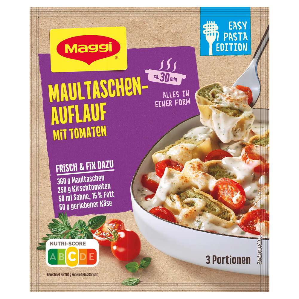 Maggi Maultaschen casserole with tomatoes, Easy Pasta Edition 31g