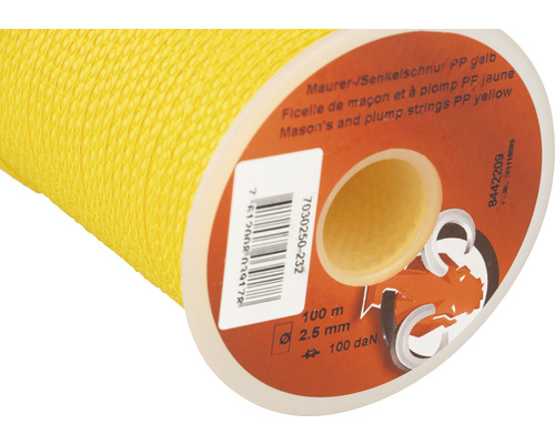 Masonry cord Mamutec polypropylene yellow Ø 2.5 mm, 100 m