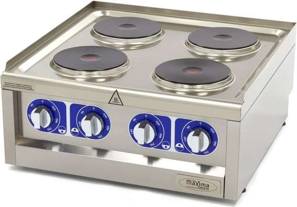Maxima - Commercial Cooktop - 4 Burners - Double Unit - 60 cm Deep - 400 V