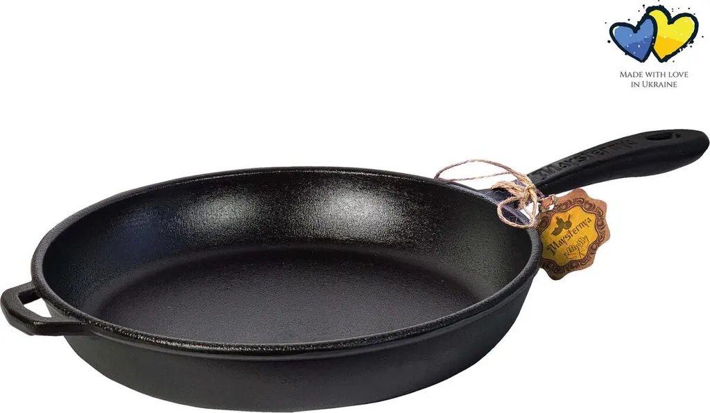 MAYSTERNYA Compact Cast Iron Frying Pan – ø 16 x 4 cm – Cast Iron Pan for All Heat Sources – Pan Set – Baking – Induction – Black