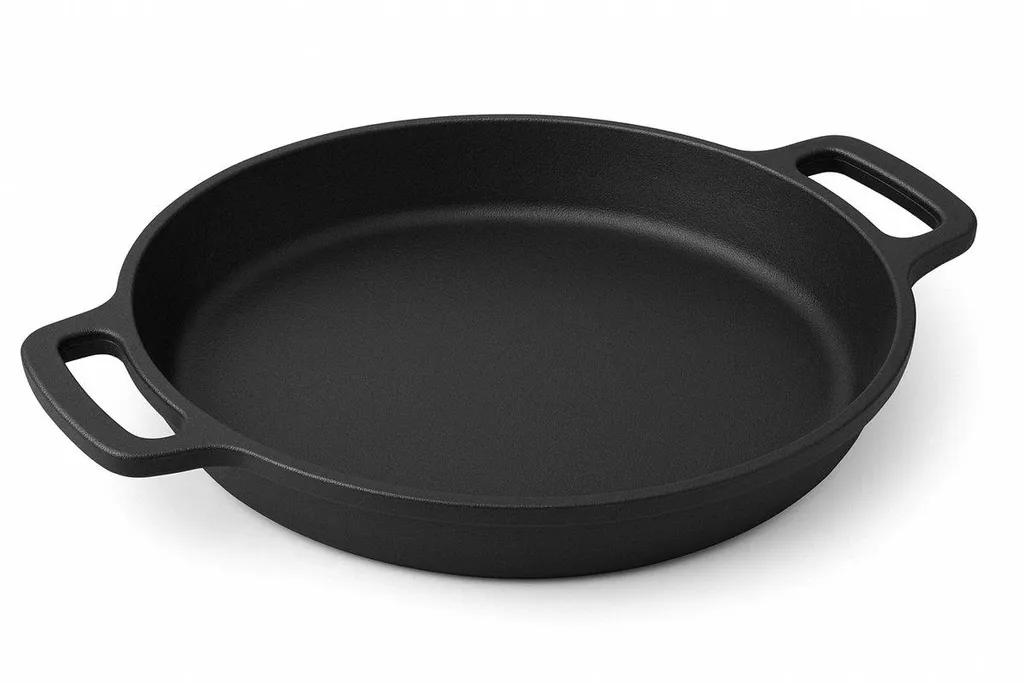 MAYSTERNYA Mini Cast Iron Grill Pan - ø 18 x 2.5 cm - BBQ Accessory - Small Frying Pan for Grill, Oven & Outdoor Kitchen - BBQ - Black