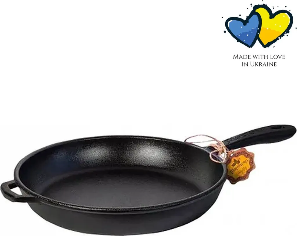 MAYSTERNYA Cast Iron Frying Pan - ø 20 x 4 cm - Suitable for Induction - Cast Iron Pan - Frying Pan Set - Frying - Grilling - Induction - Black