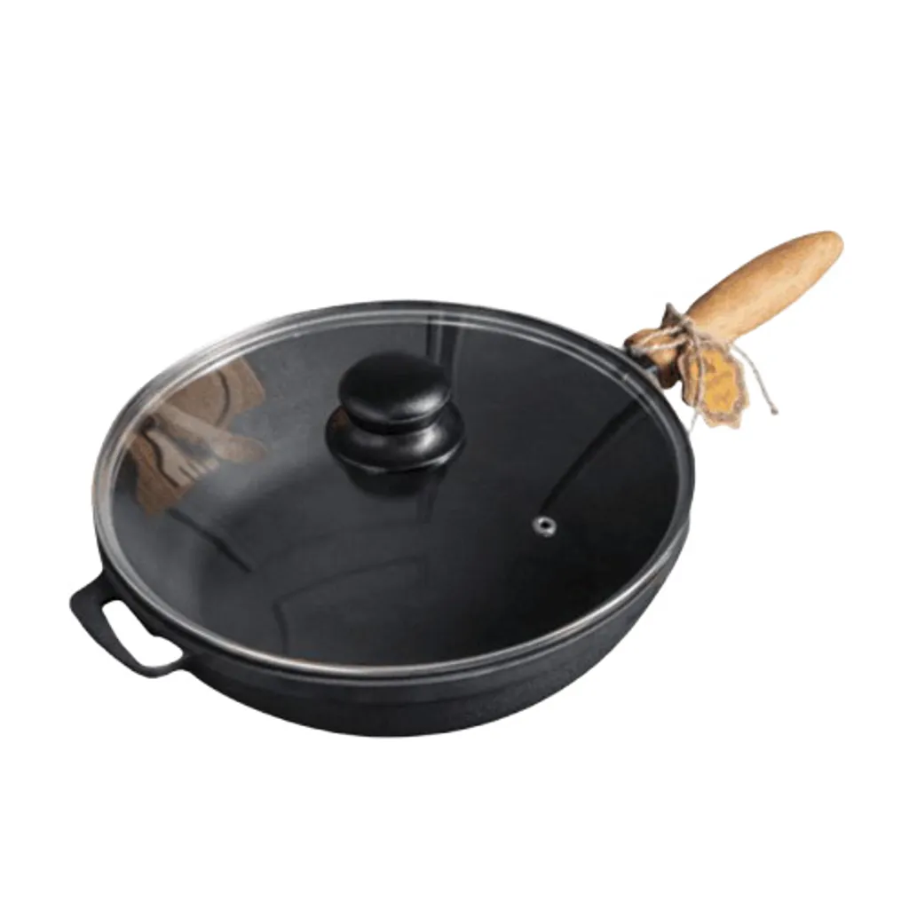MAYSTERNYA T303C3 Frying pan, 26 cm max. diameter, cast iron/cast aluminum, suitable for induction hobs, incl. lid