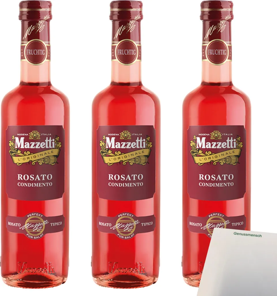 Mazzetti Balsamic Rosato 3er Pack (3x500l Flasche) + usy Block