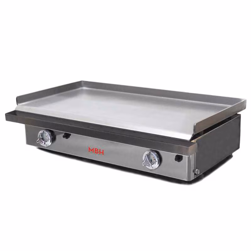 MBH - MAQUINARIA BAR HOSTELERIA MBH - Gas grill griddle 800x400 mm, economical for the catering industry. Fry Top in laminated steel for bars and restaurants.