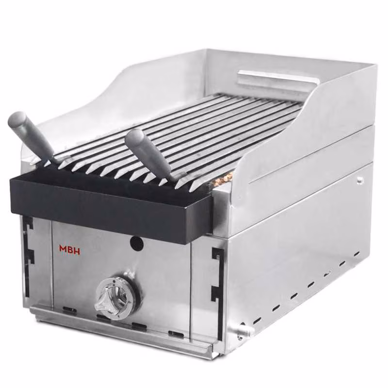 MBH - Professional 35 cm gas lava rock grill, economical. Industrial grill for restaurants, hotels and the catering industry.