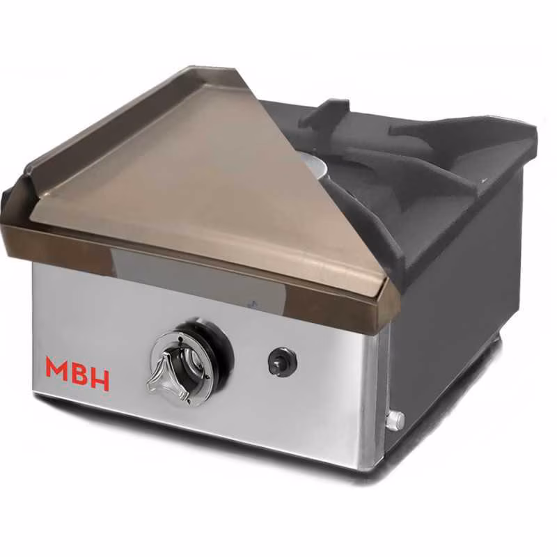 MBH - MAQUINARIA BAR HOSTELERIA MBH - Professional gas cooker + gas grill griddle 40x40 all in one for the catering industry. Industrial tabletop stove with 1 burner for restaurants.