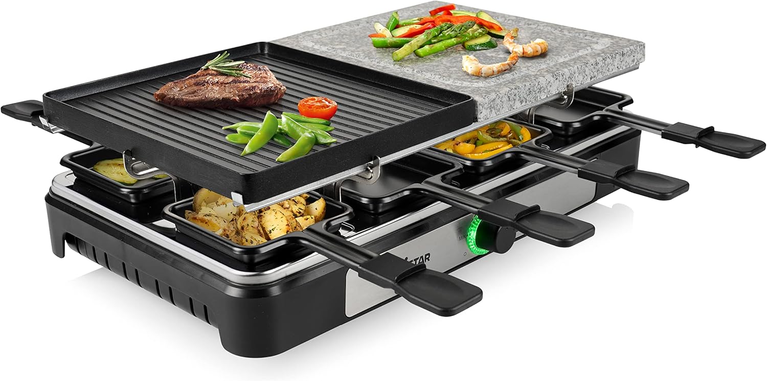 Tristar Raclette RA-2747 - 4-in-1 - Raclette / Cooking Stone / Grill / Teppanyaki - 8 People - 1400 W