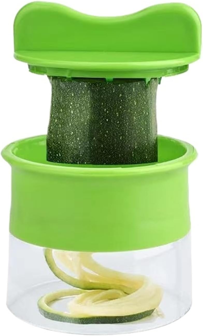 QJAQOFMC Handheld Vegetable Fruit Spiralizer Multifunctional Adjustable Spiral Grater Salad Cutter Tool Rotary Grater Kitchen
