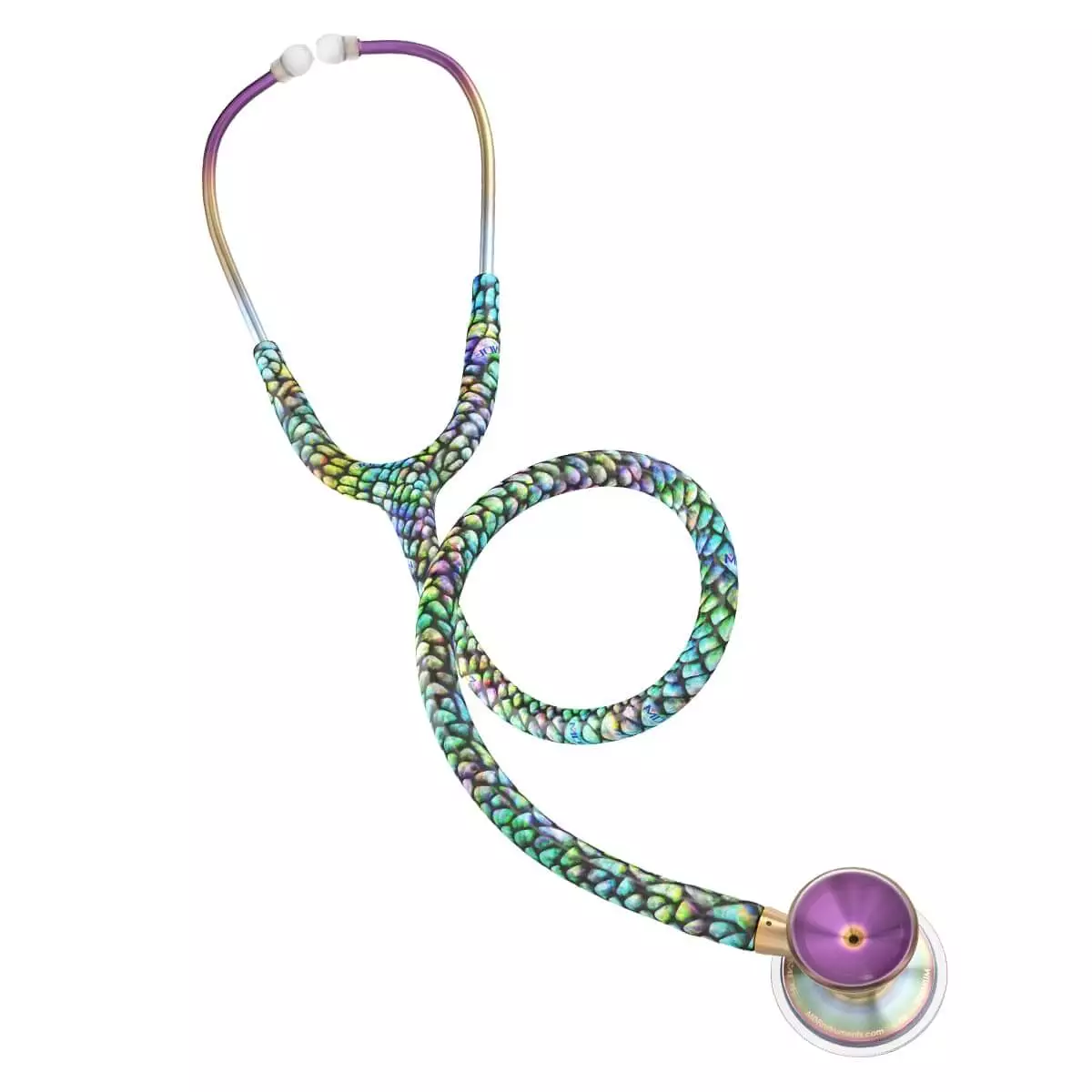 MDF ProCardial Core Titan stethoscope,  Kaleidoscope (chestpiece)/Mermaid (tubing)