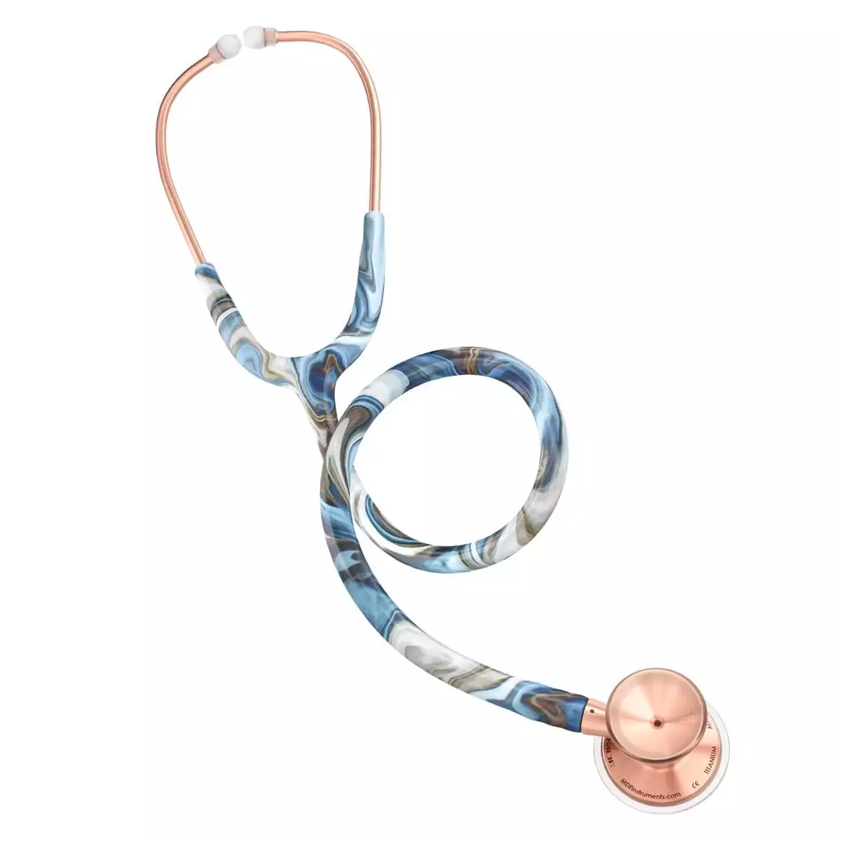 MDF ProCardial Core Titan stethoscope, Rose Gold with Botsawana Agate
