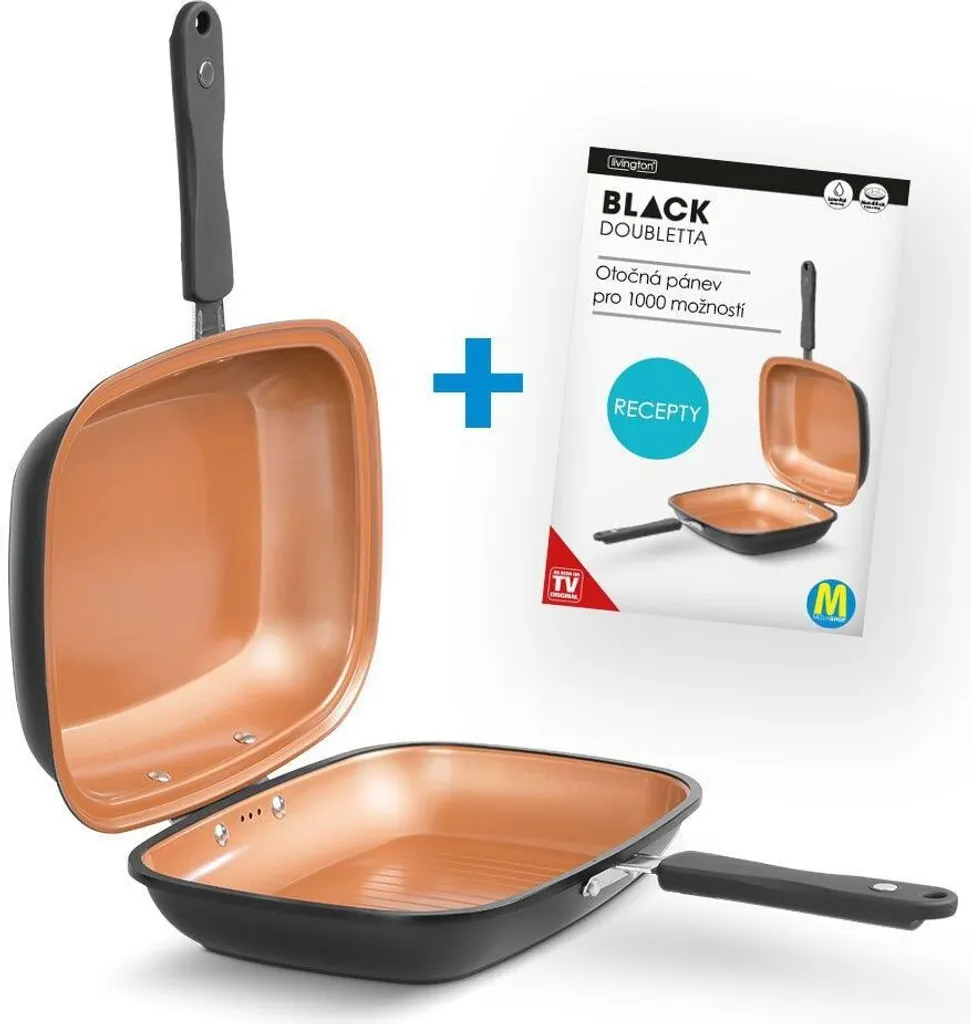 MediaShop Livington 2in1 Wendepfanne Black Doubletta Basic