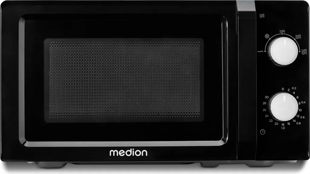 MEDION small microwave (20 liters, 700 watts, compact and space-saving, 5 microwave levels, defrost function, timer function, MD11475)