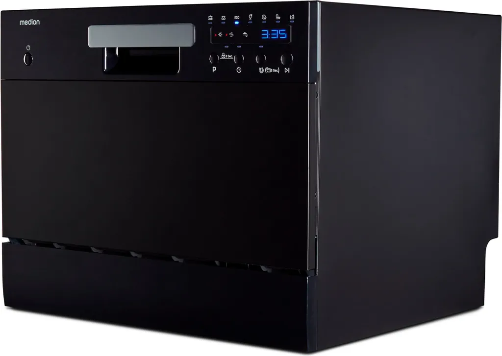 MEDION Tabletop Dishwasher DWT 60 (6 place settings capacity, 7 cleaning programs, LED display, 47 dB, MD37496) black