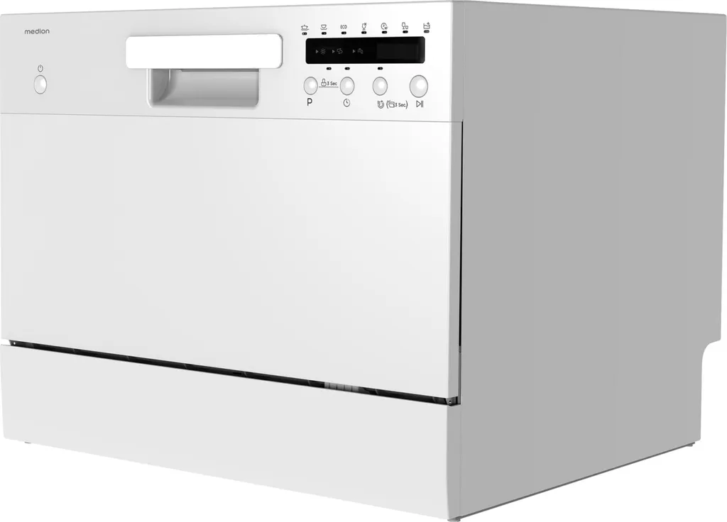 MEDION Tabletop Dishwasher DWT 60 (6 place settings capacity, 7 cleaning programs, LED display, 47 dB, MD37496) white