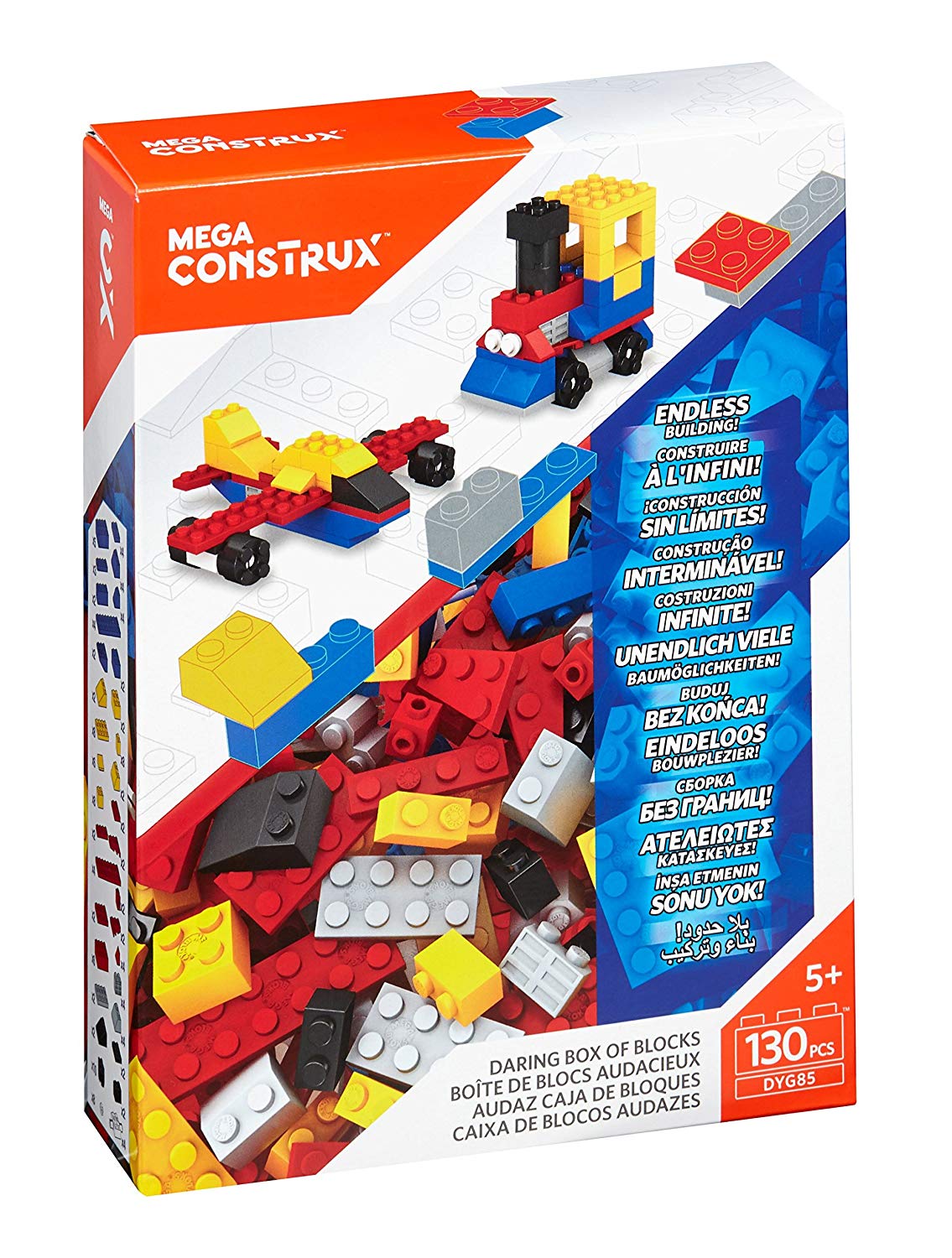 Medium Building Blocks Set (130 Pieces) Boy Mega Bloks Cons Trux