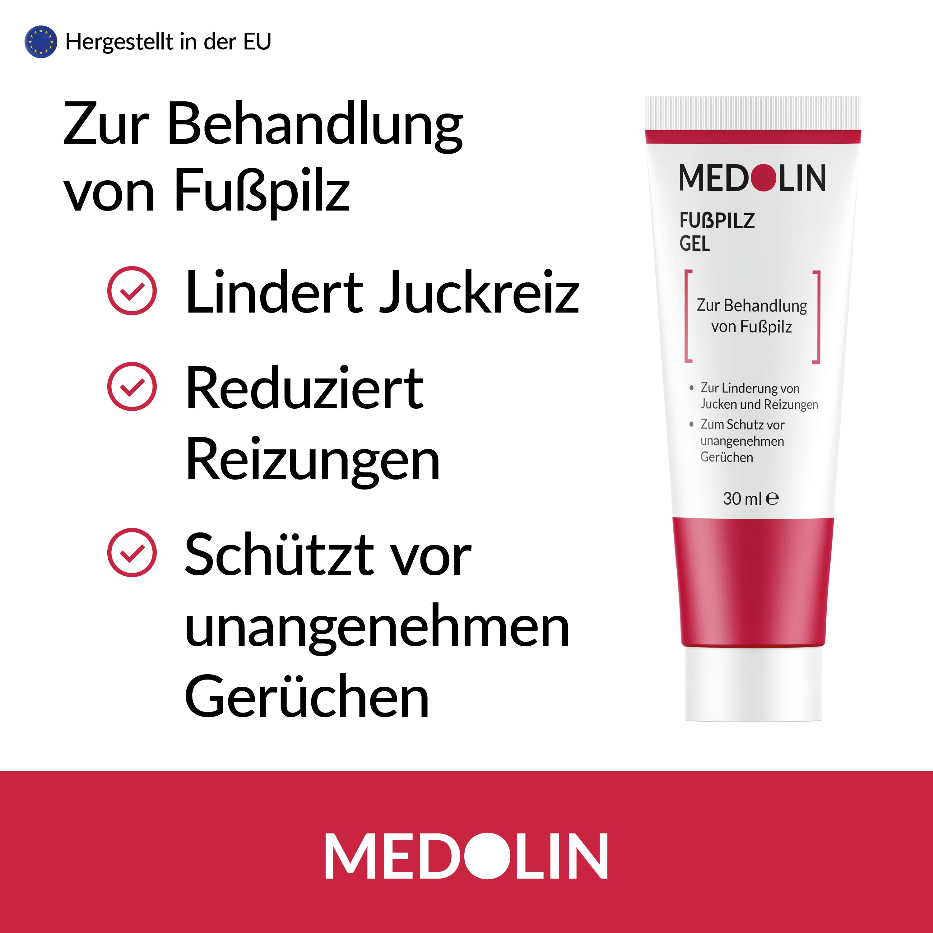 Medolin® Athlete's Foot Gel - Athlete's foot gel with effective action - Athlete's foot cream, 30 ml