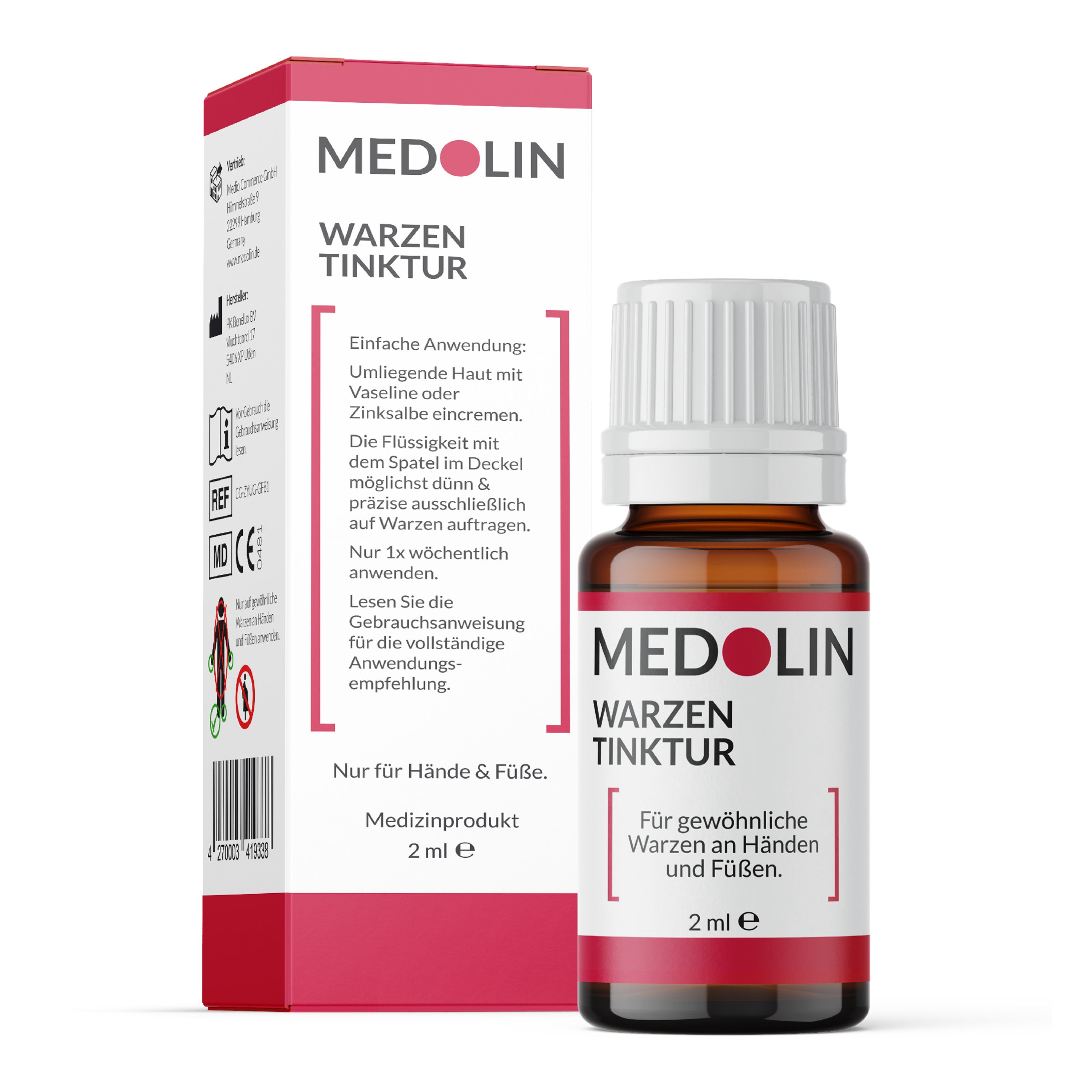 Medolin® wart tincture - wart remover - effective wart removal 2 ml