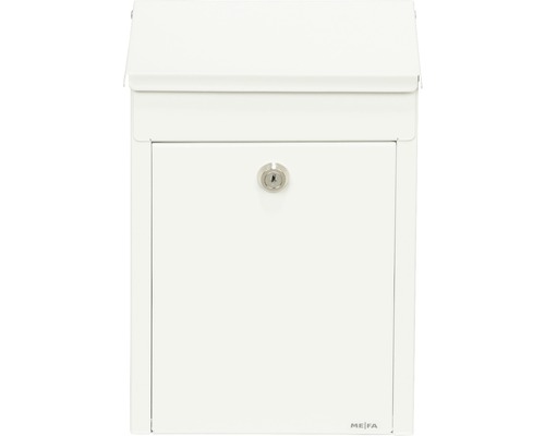 MEFA mailbox, powder-coated steel, WxHxD 220/322/95 Trend 1, white RAL 9016