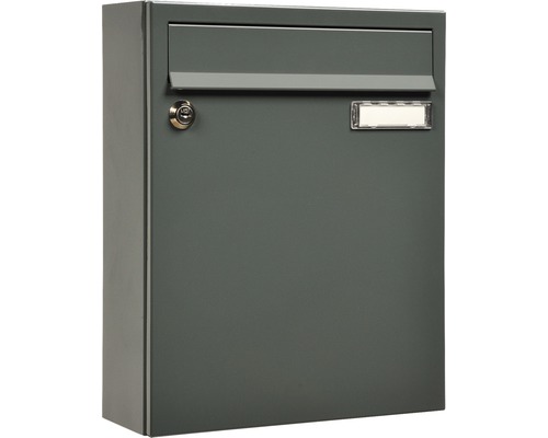 MEFA letterbox, powder-coated steel, WxHxD 260/330/110 Sonata (133), grey, RAL 7012