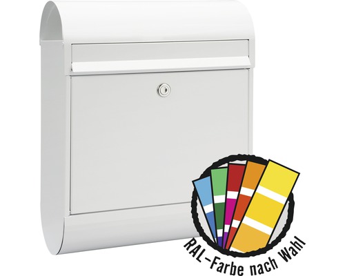 MEFA steel mailbox, powder-coated, WxHxD 350/450/150 mm, MEFA Ruby 866, available in RAL special color upon request, front access with flap and newspaper holder