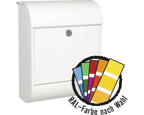 MEFA mailbox, powder-coated steel, WxHxD 352/450/160 mm, Pearl 872, available in RAL special color upon request, with newspaper compartment